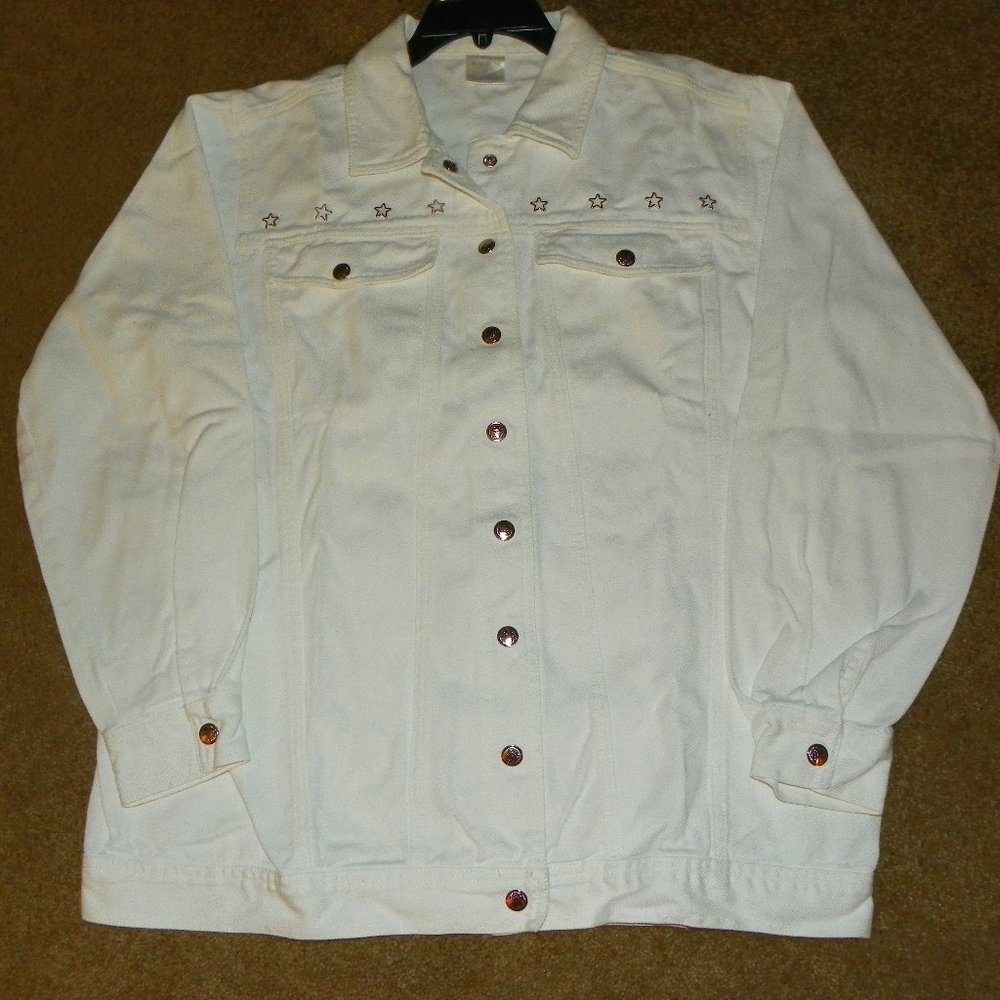 Womens Avon medium white jean jacket